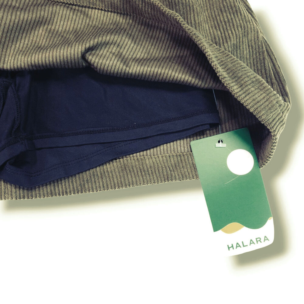 Halara High Waisted 2 in 1 Corduroy A Line Mini Skort Icy Bamboo Green XS NWT - Picture 6 of 10